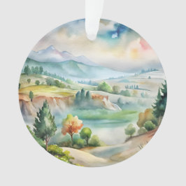 Aquarel Berglandschap Ornament