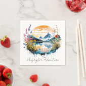 Aquarel berglandschap servet (Insitu)