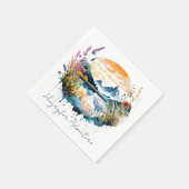 Aquarel berglandschap servet (Hoek)