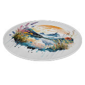 Aquarel berglandschap snijplank (Hoek)