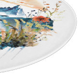 Aquarel berglandschap snijplank (Hoek)