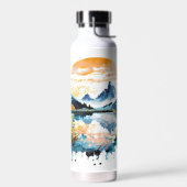 Aquarel berglandschap waterfles (Links)