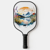Aquarel bergscène pickleball paddle (Voorkant)