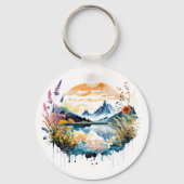 Aquarel bergscène sleutelhanger (Voorkant)