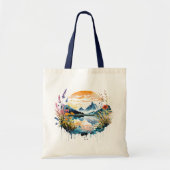 Aquarel bergscène tote bag (Voorkant)