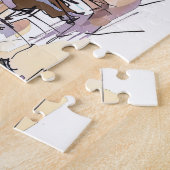 Aquarel Berlijn Mitte Zomer Dans Avond Legpuzzel (Zijkant)