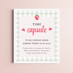 Aquarel Bes Eerste Verjaardag Tijd Capsule Poster