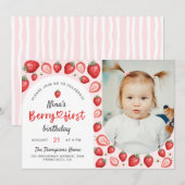 Aquarel Bes Eerste Zoete Verjaardag Foto Kaart (Voorkant / Achterkant)