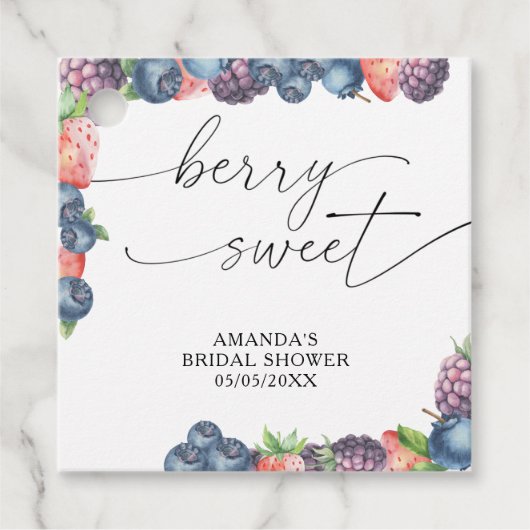 Aquarel bessen - zoete bes tekst bedankjes labels (Voorkant)
