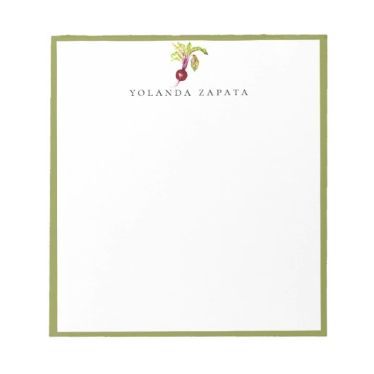 Aquarel Biet Groen Omlijst Notitieblok (Voorkant)