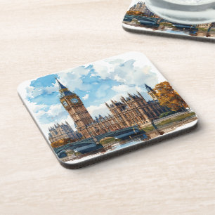 Aquarel Big Ben Westminster Palace Londen Bier Onderzetter