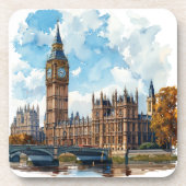 Aquarel Big Ben Westminster Palace Londen Bier Onderzetter (Voorkant)