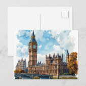 Aquarel Big Ben Westminster Palace Londen Briefkaart (Voorkant / Achterkant)