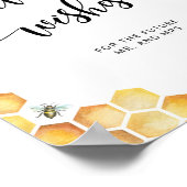 Aquarel bijen advies en wensen voor pasgetrouwden poster (Hoek)