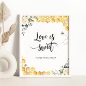 Aquarel bijen honingraten Love is sweet Poster