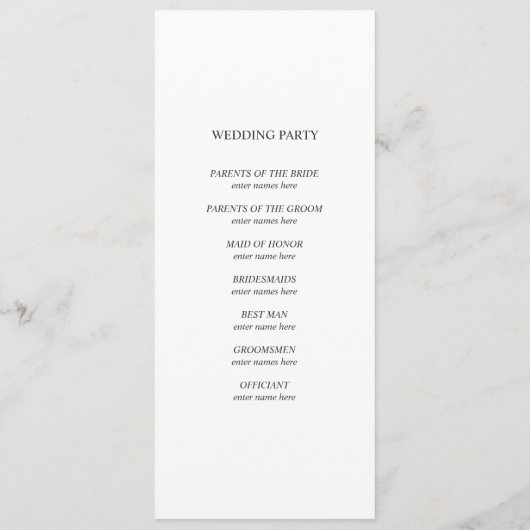 Aquarel blad bruiloft programma programmakaart (Achterkant)