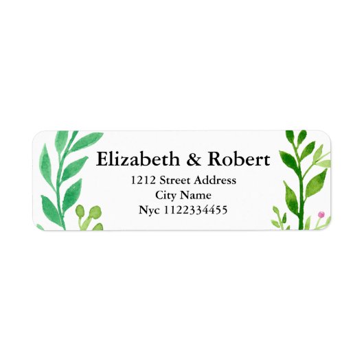 Aquarel blad tak botanisch etiket (Voorkant)