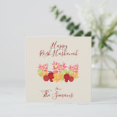 Aquarel Bladeren Appels Rosh Hashanah FLAT Kaart (Staand voorkant)