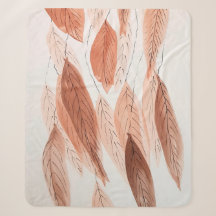 Aquarel Bladeren Bruin Terracotta Beige Blos