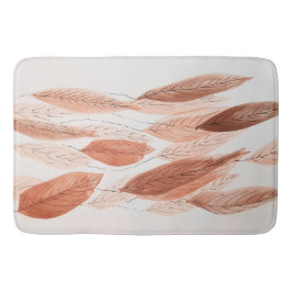 Aquarel Bladeren Bruin Terracotta Beige Grijs Badmat