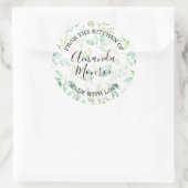 Aquarel Bladeren Kruiden Bessen UIT DE KEUKEN Ronde Sticker (Tas)