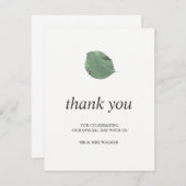 Aquarel bladeren trouw bruidspaar bedankkaart - vl (Voorkant / Achterkant)