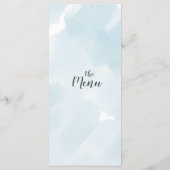 Aquarel Blauw Eenvoudig Party Menu (Achterkant)