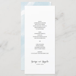 Aquarel Blauw Eenvoudig Party Menu