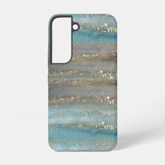 Aquarel Blauw Glitter Esthetisch Ontwerp Samsung Galaxy Hoesje