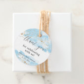 Aquarel blauw goud wit babyshower bedankt bedankjes labels (In situ)