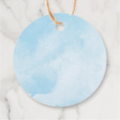 Aquarel blauw goud wit babyshower bedankt bedankjes labels (Achterkant)