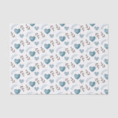 Aquarel blauw hart tissuepapier  (Voorkant)