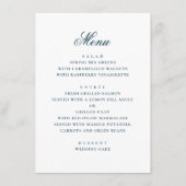 Aquarel blauw marine eenvoudig nautisch huwelijk menu (Voorkant)