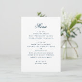 Aquarel blauw marine eenvoudig nautisch huwelijk menu (Staand voorkant)