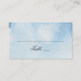 Aquarel blauw simpele bruiloft. Marineblauw modern Plaatskaartje