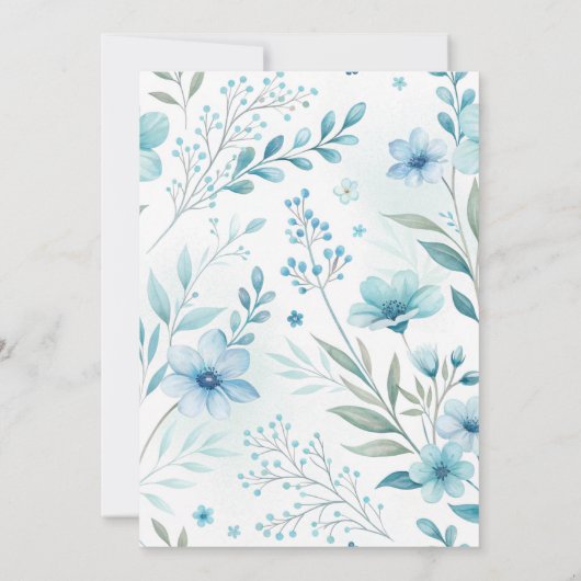 Aquarel blauw sip-en-zie uitnodiging (Achterkant)