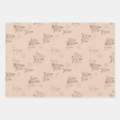 Aquarel Blauw Winter set van 3 Inpakpapier Vel (Voorkant 2)