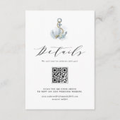 Aquarel Blauwe Bloemanker QR-code Details Informatiekaartje (Voorkant)