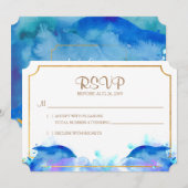 Aquarel Blauwe Dolfijn RSVP Kaart (Voorkant / Achterkant)