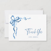 Aquarel Blauwe Handgetekende Boog Bedankt (Voorkant)