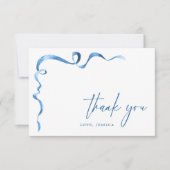 Aquarel Blauwe Handgetekende Boog Dank Je Bedankkaart (Voorkant)