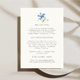 Aquarel Blauwe Huwelijksdetails Bijgevoegde kaart