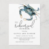 Aquarel Blauwe Krab Zeevoedsel Proefdiner Briefkaart (Voorkant)