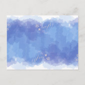 Aquarel Blauwe Luchtballon Uitnodiging Briefkaart (Achterkant)