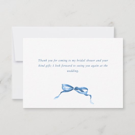 Aquarel Blauwe Met de Hand Getekende Boog Dank Je Bedankkaart (Achterkant)