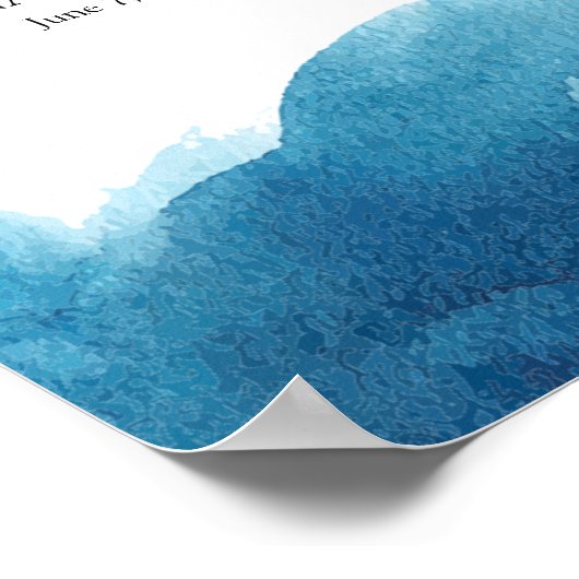 Aquarel Blauwe Was Welkom Aanpasbare Poster (Hoek)