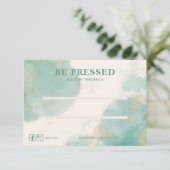 Aquarel Blauwgroen Chique Pers op Nail Display Kaa Bedankkaart (Staand voorkant)