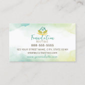 Aquarel Blauwgroen Groen Geel Foundation House Visitekaartje (Voorkant)