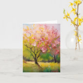 Aquarel bloeiende bomen aanpasbaar kaart (Gele Bloem)