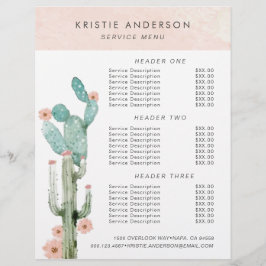 Aquarel Bloeiende Cactus Prijzen & Diensten Flyer